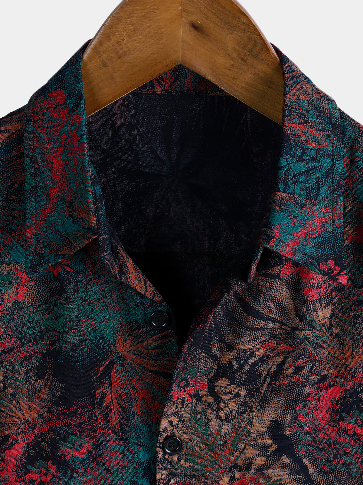 Men's Retro Abstract Tropical Palm Short Sleeve Summer Shirt