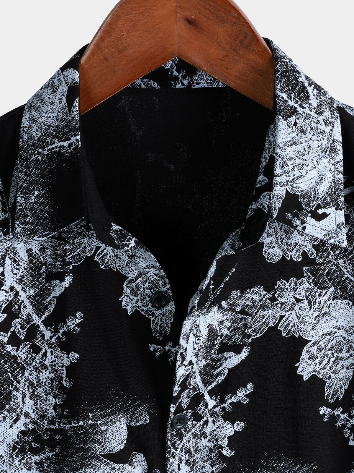 Men's Vintage Floral Print Short Sleeve Button Up Shirt