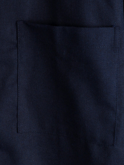 Men's Cotton & Linen Chest Pockets Solid Color Short Sleeve Shirt