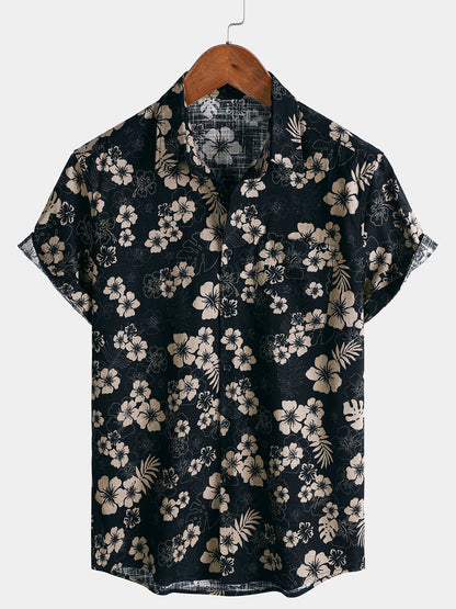 Men’s Resort Floral Short Sleeve Breathable Cool Casual Summer Shirt