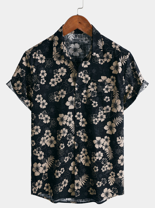 Men’s Resort Floral Short Sleeve Breathable Cool Casual Summer Shirt