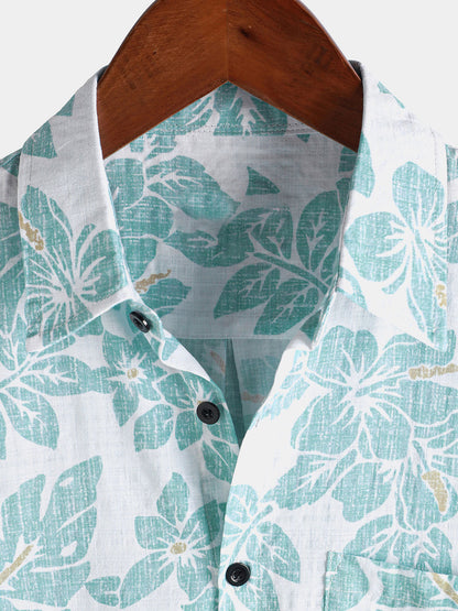 Men's Summer Floral Beach Hawaiian Short Sleeve Shirt