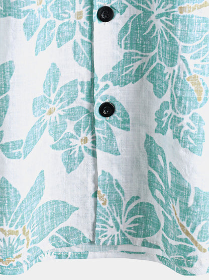 Men's Summer Floral Beach Hawaiian Short Sleeve Shirt