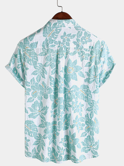 Men's Summer Floral Beach Hawaiian Short Sleeve Shirt