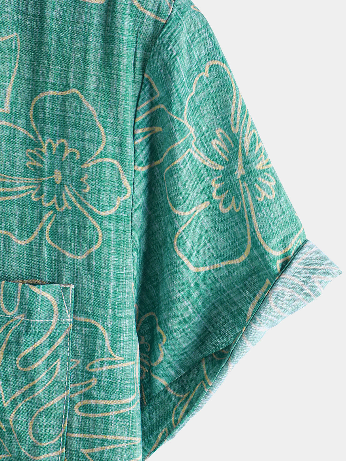 Men's Summer Green Beach Hawaiian Short Sleeve Shirt
