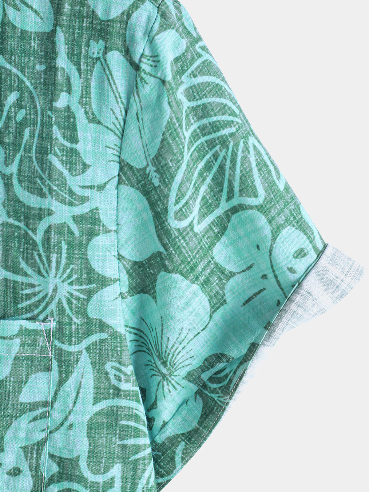 Men's Summer Green Tropical Beach Hawaiian Short Sleeve Shirt