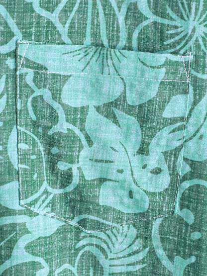 Men's Summer Green Tropical Beach Hawaiian Short Sleeve Shirt