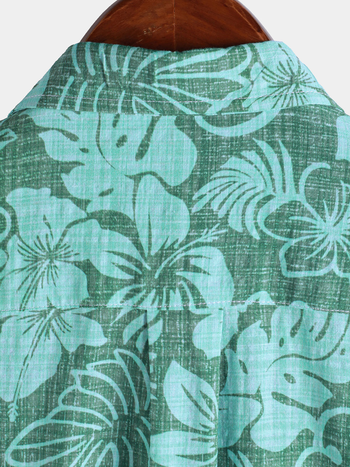 Men's Summer Green Tropical Beach Hawaiian Short Sleeve Shirt