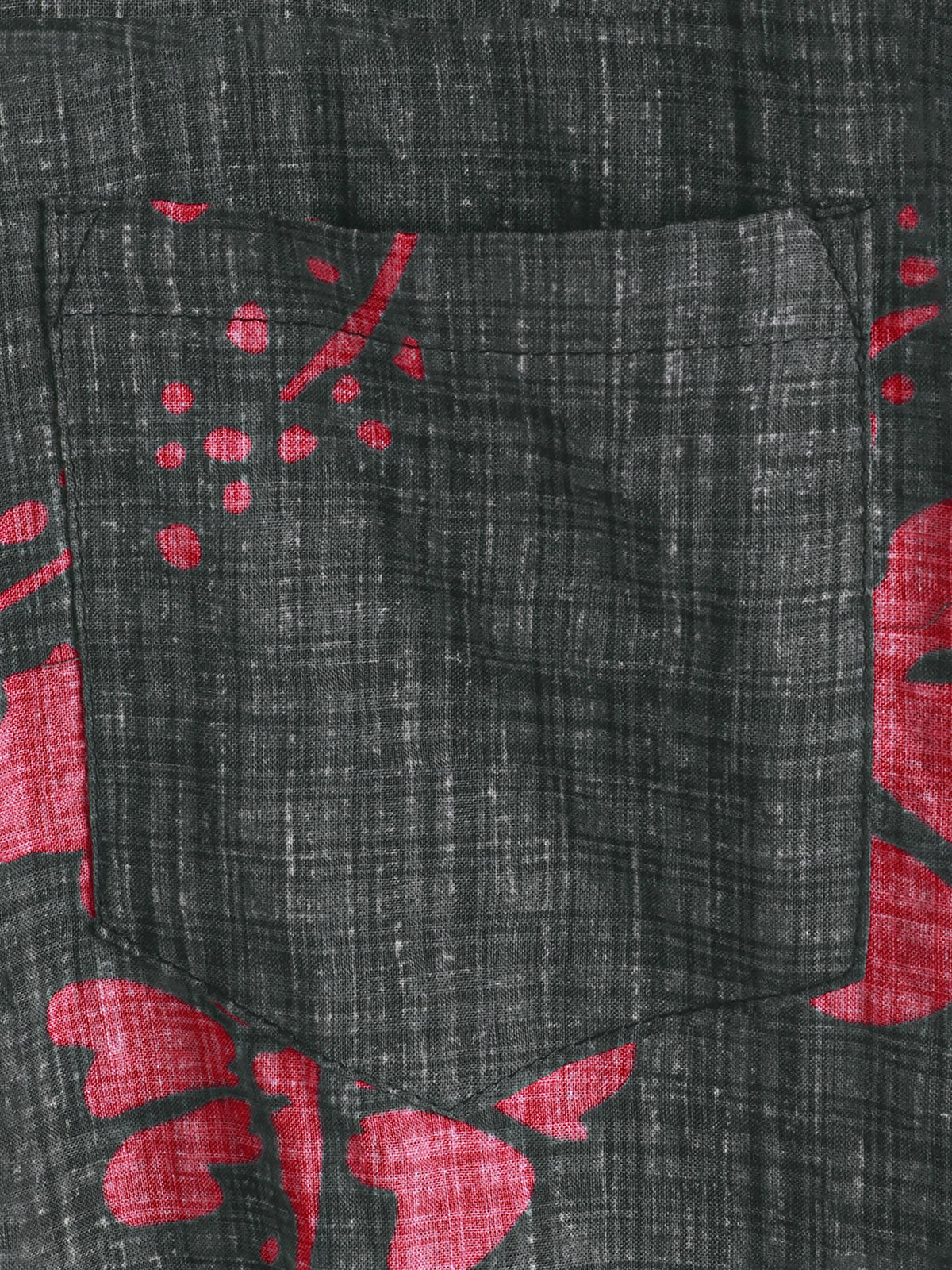 Men's Summer Red Floral Hawaiian Short Sleeve Shirt
