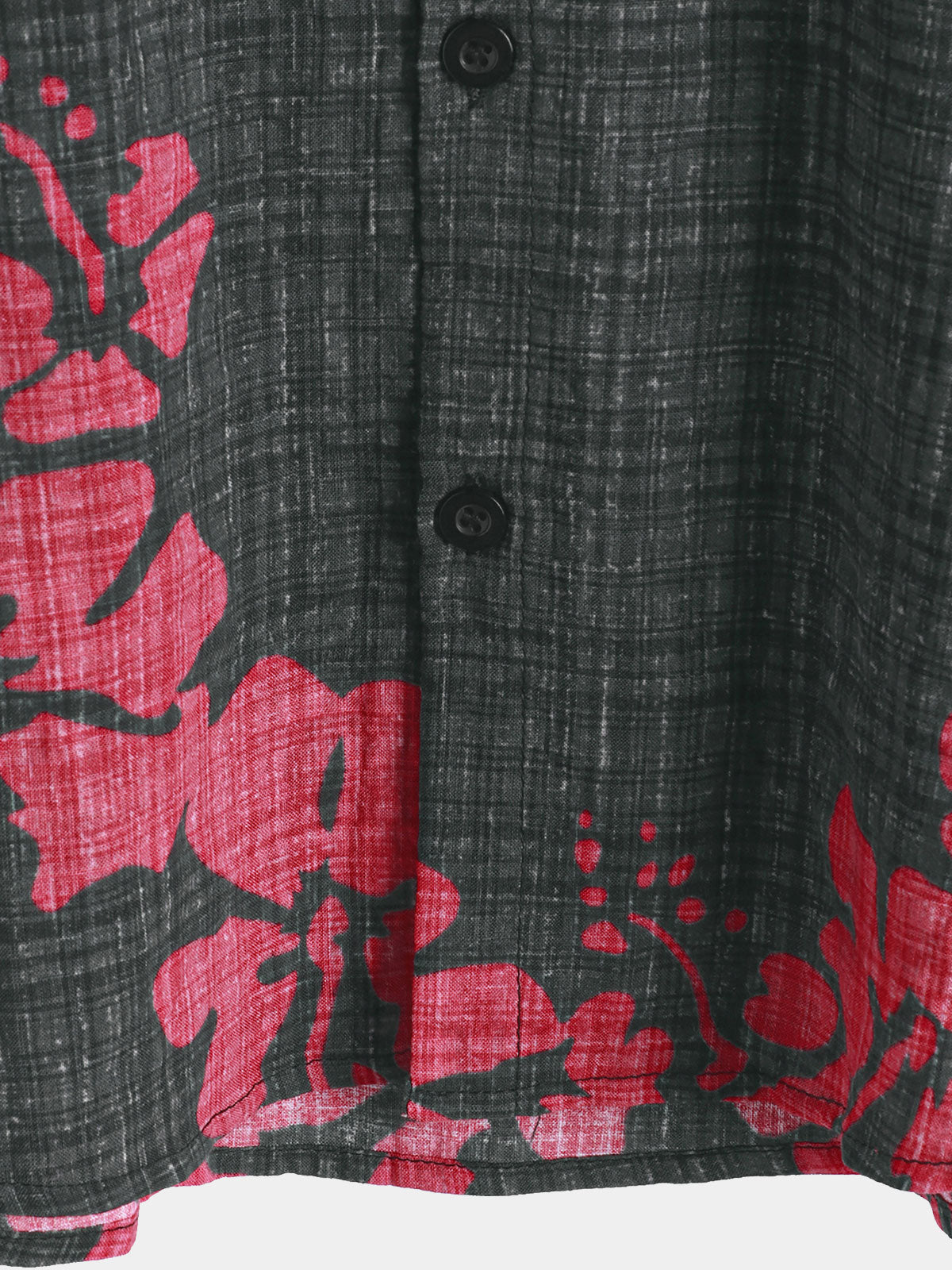 Men's Summer Red Floral Hawaiian Short Sleeve Shirt
