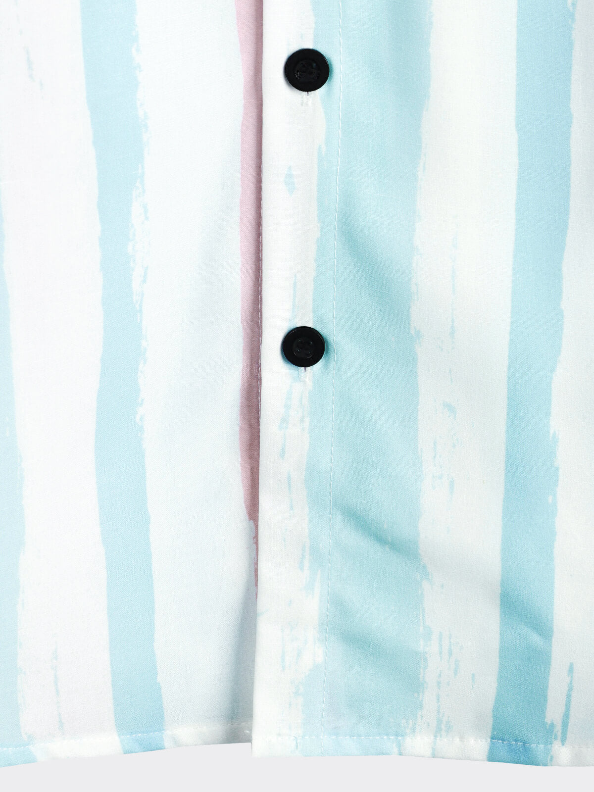 Men's Blue And Pink Striped Summer Vacation Short Sleeve Shirt