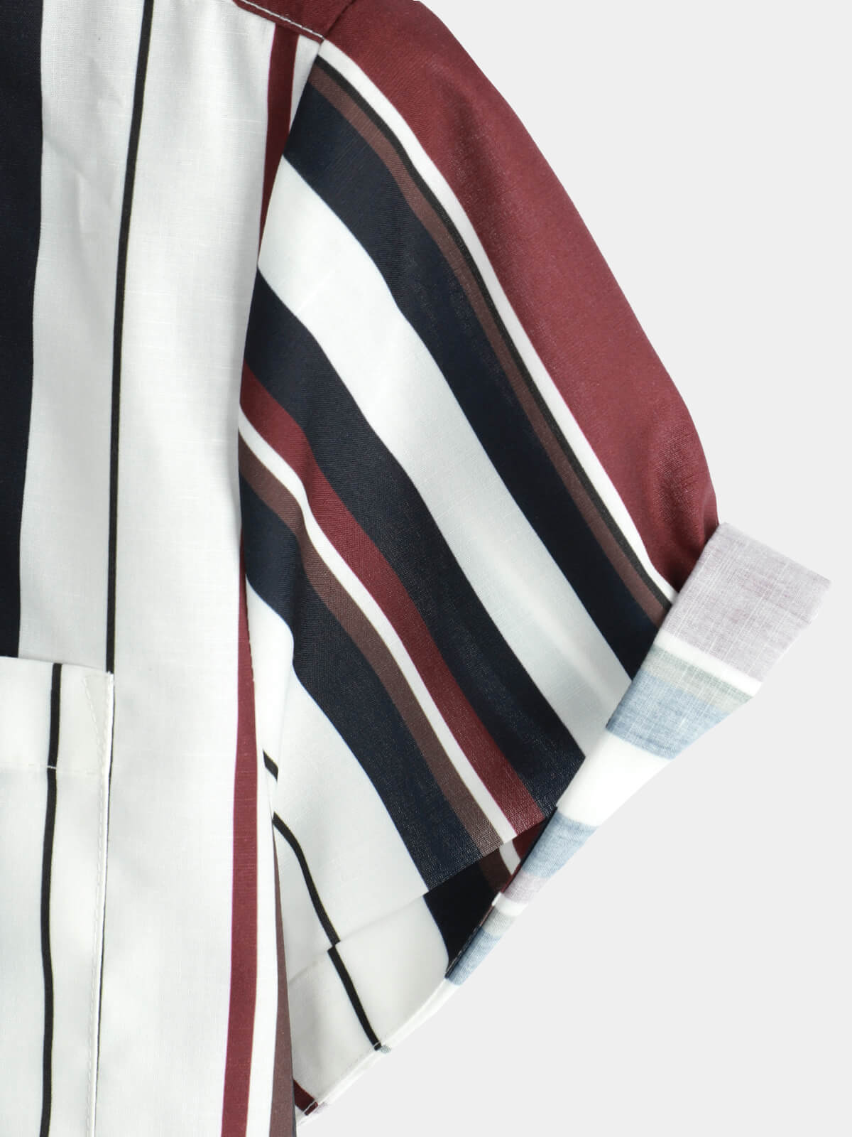 Men's Vintage Striped Button Up Short Summer Sleeve Casual Shirt