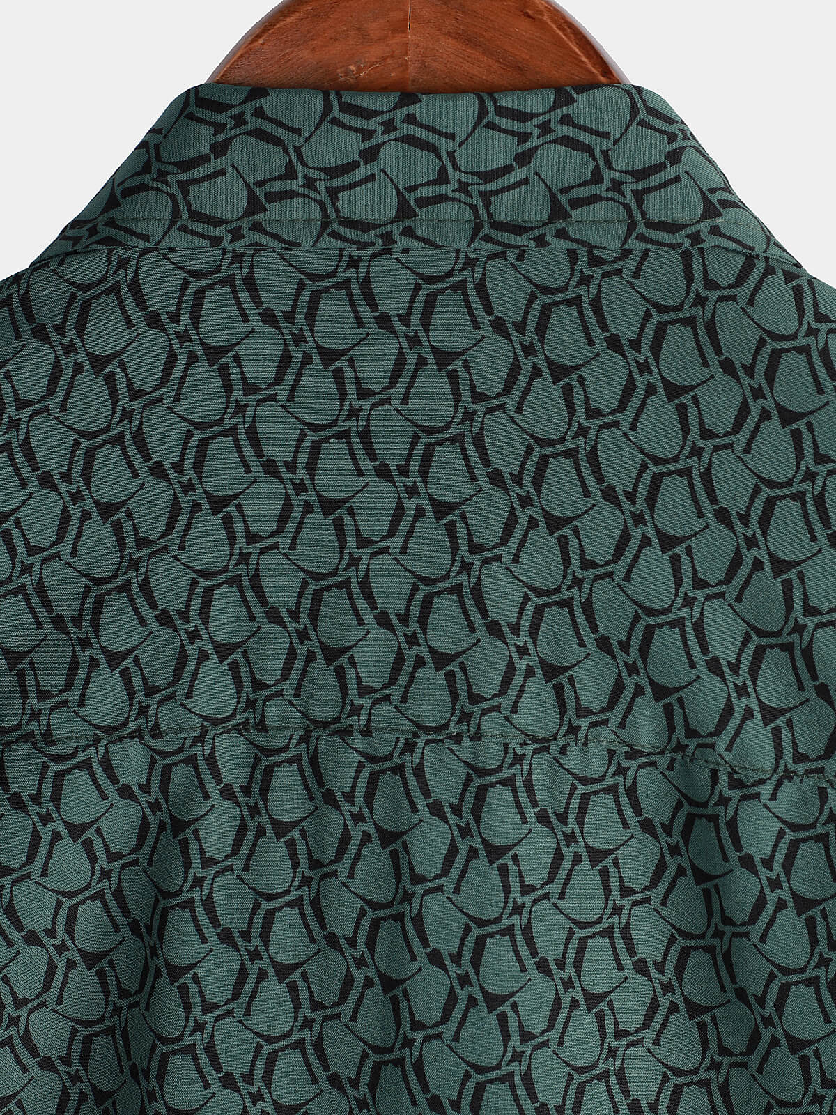 Men's Casual Holiday Short Sleeve Green Button Up Shirt
