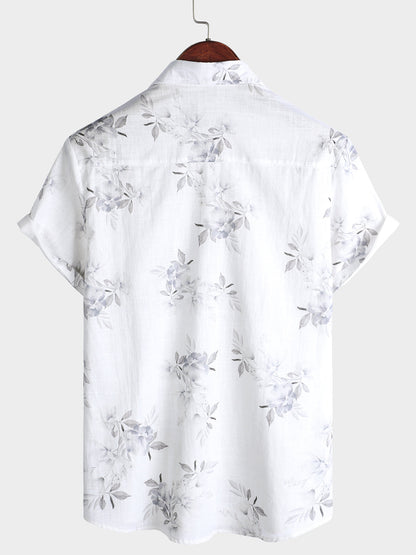 Men's Stylish Floral Print Short Sleeve Shirt
