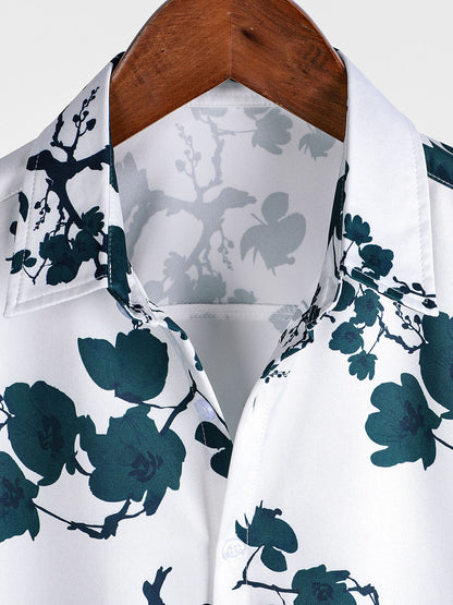 Men's Summer Floral Button Up Short Sleeve Holiday Beach Shirt