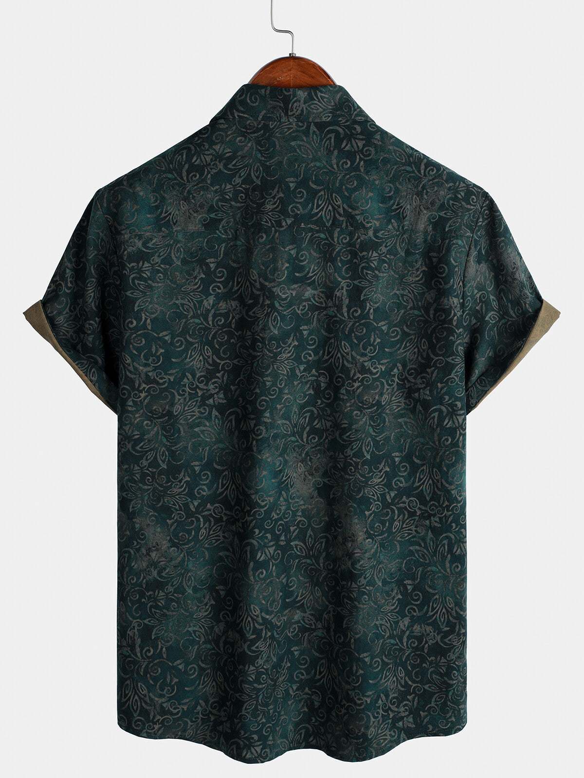 Men's Summer Breathable Short Sleeve Retro Floral Print Cotton Shirt