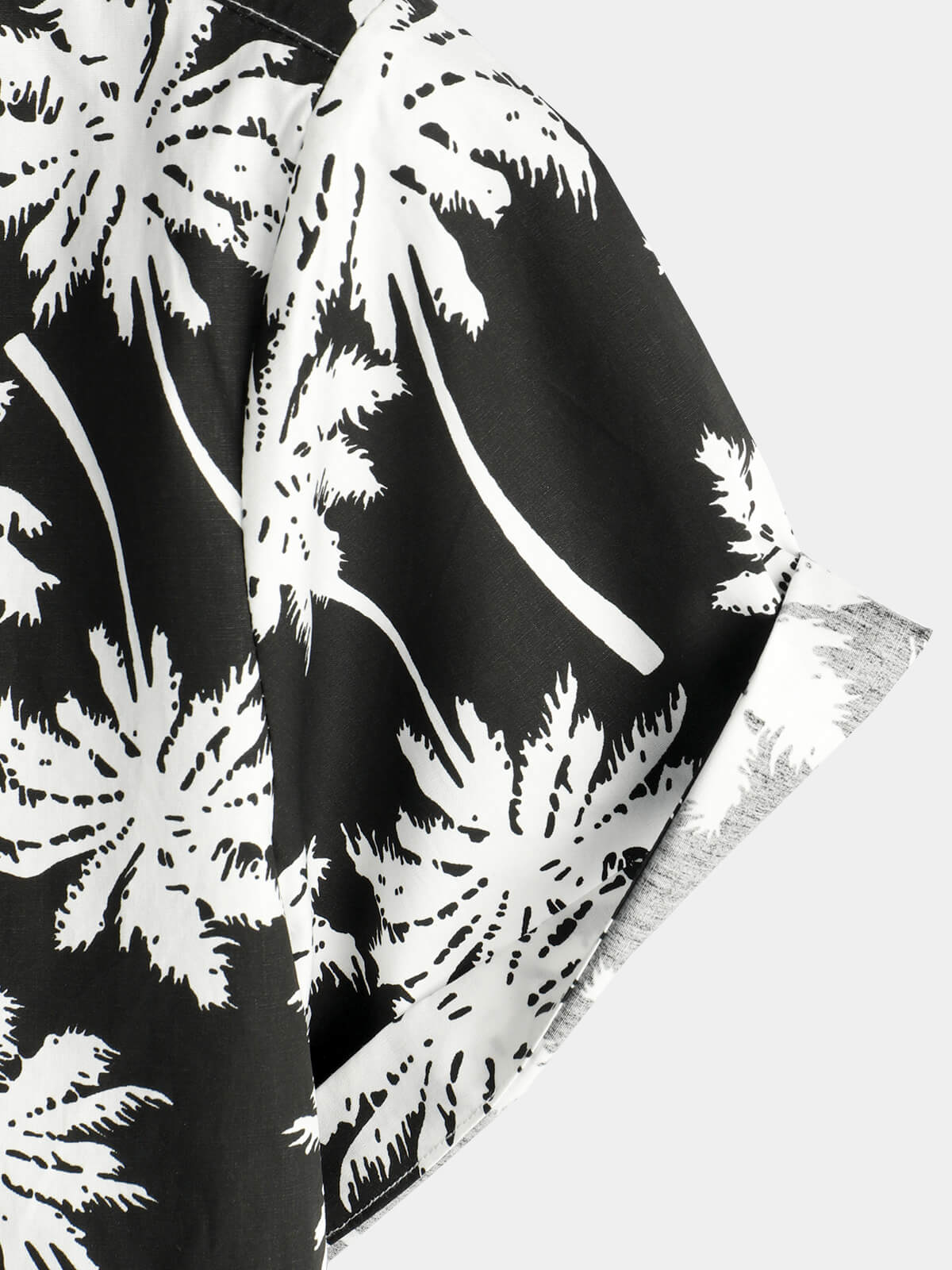 Men's Beach Summer Black Hawaiian Holiday Tropical Button Up Short Sleeve Shirt