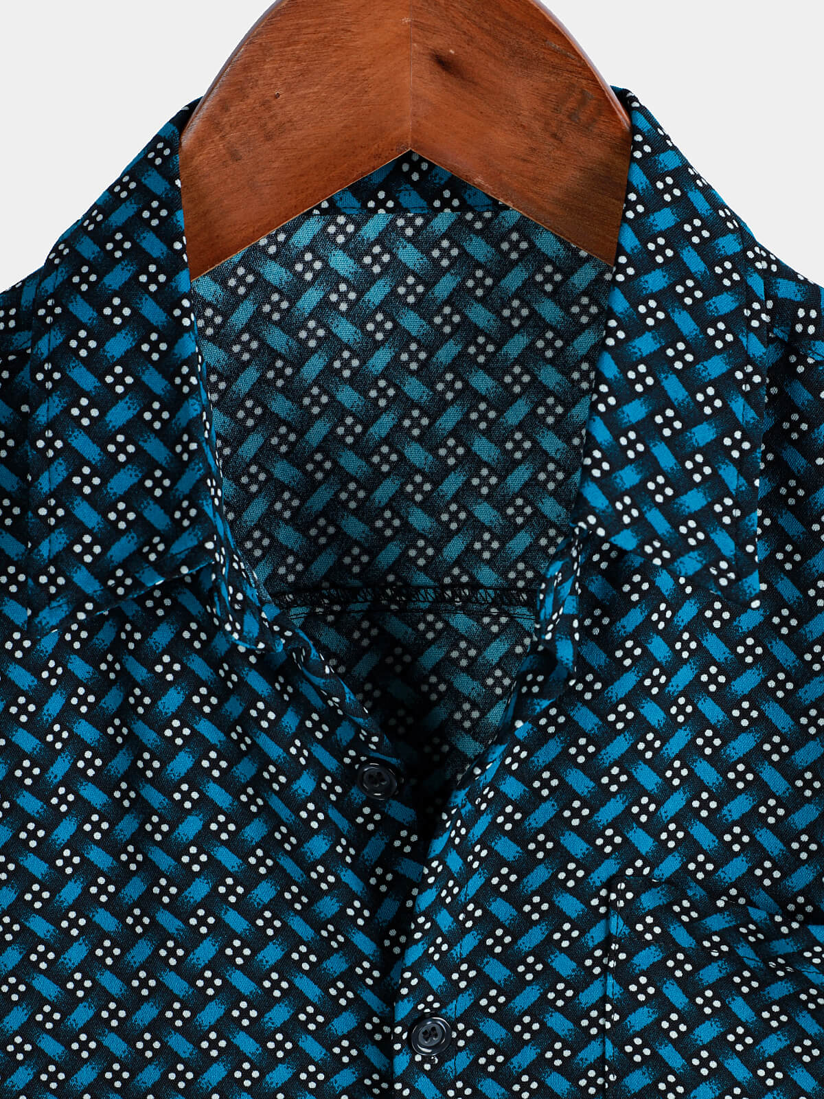 Men's Blue Casual Holiday Summer Short Sleeve Button Up Shirt