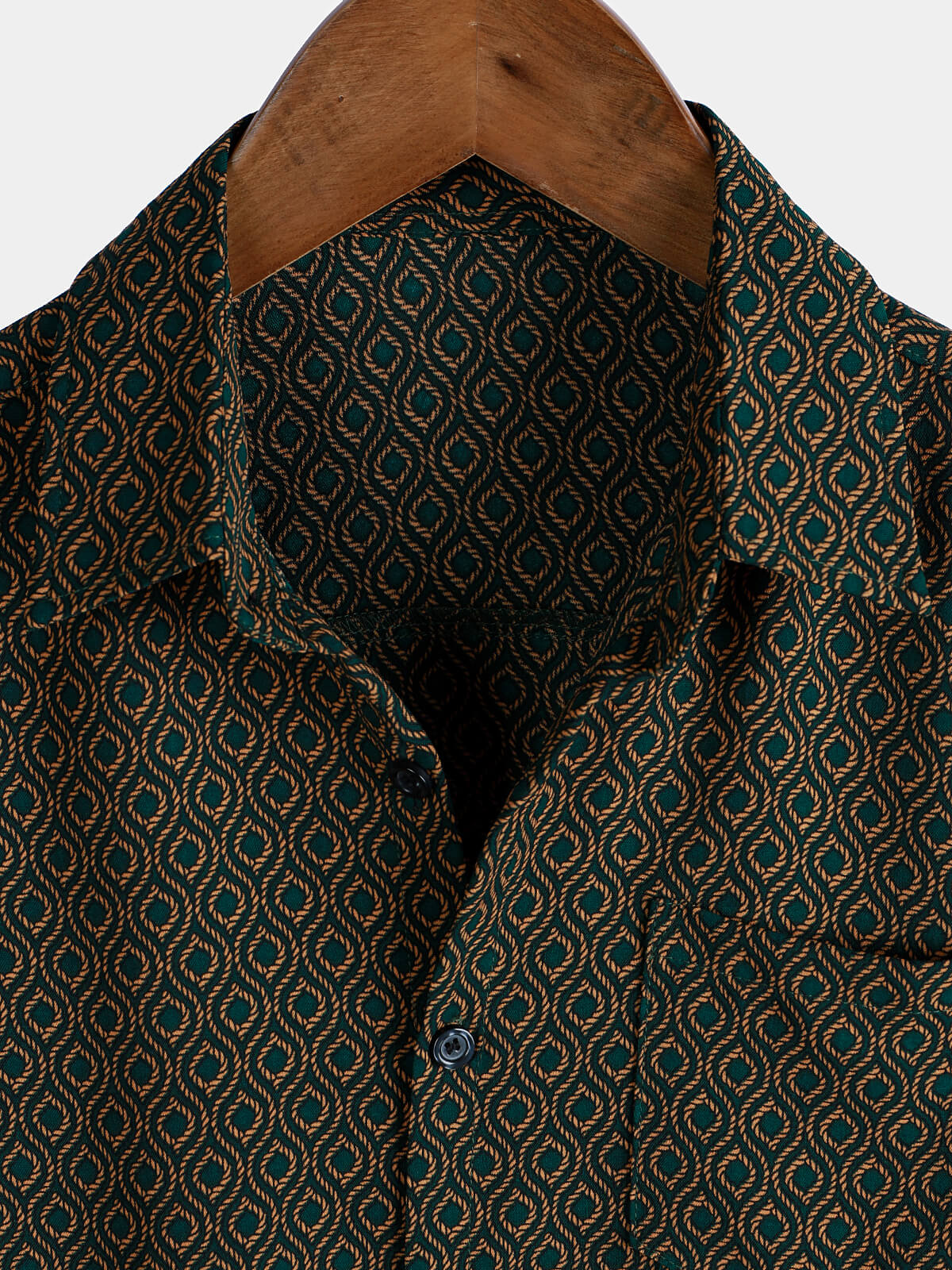 Men's Casual Holiday Short Sleeve Button Up Retro Shirt