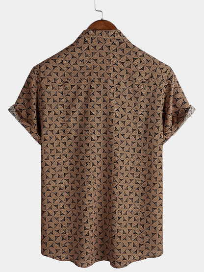 Men's Casual Holiday Short Sleeve Retro Shirt