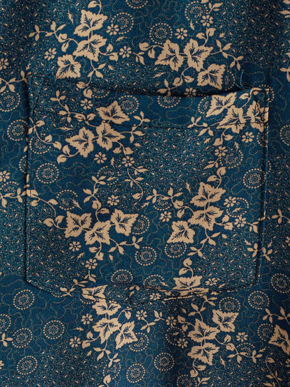 Men's Summer Retro Print Pocket Holiday Shirt