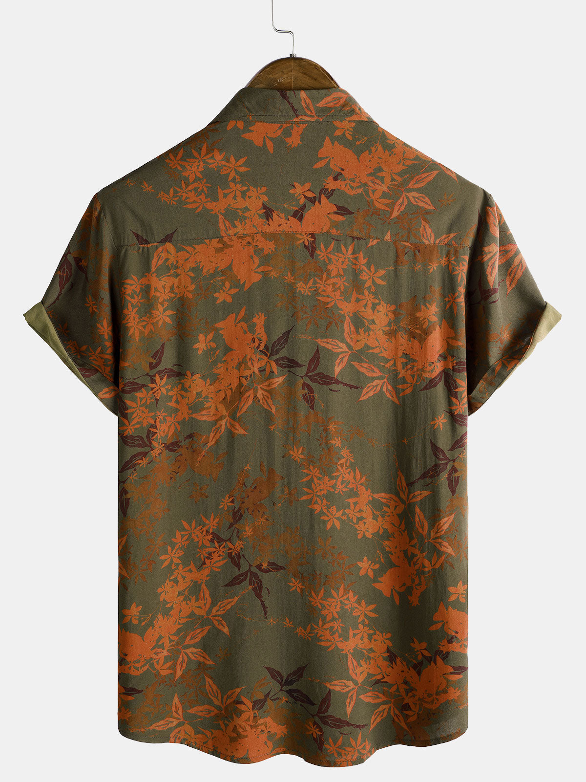 Men's Vintage Floral Holiday Short Sleeve Button Summer Beach Shirt