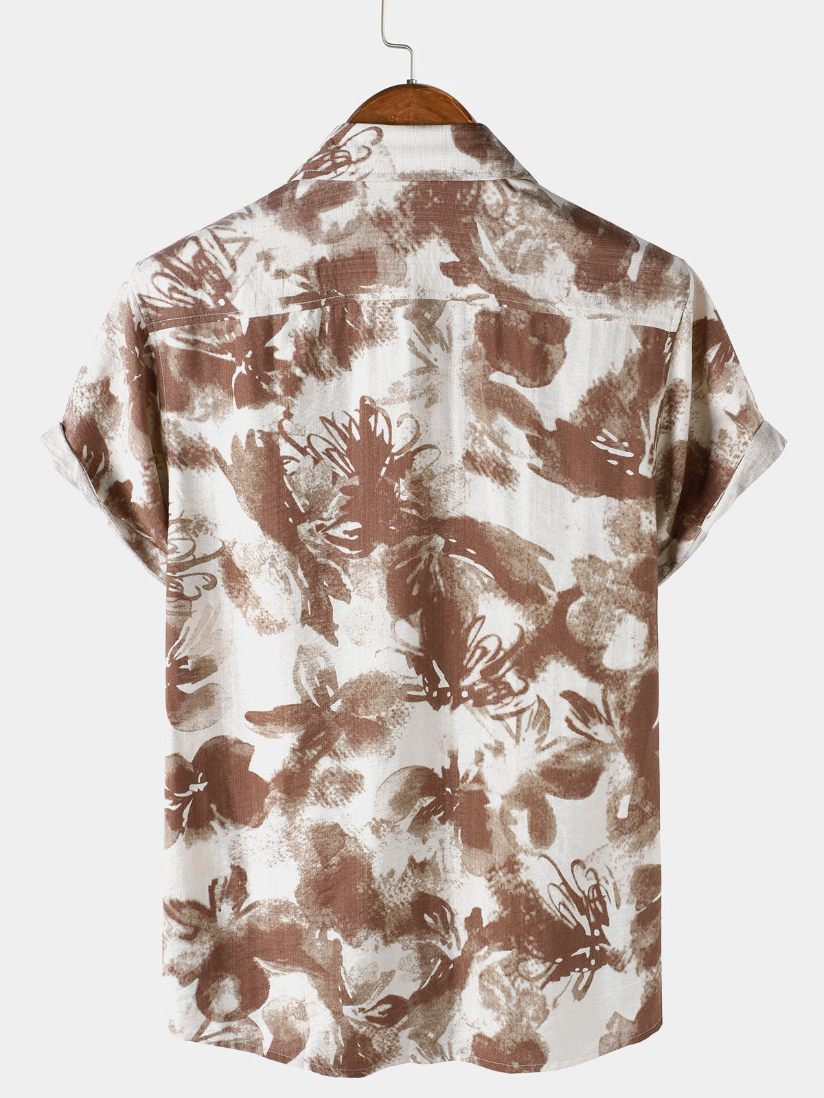 Men's Abstract Floral Camp Button Up Short Sleeve Shirt