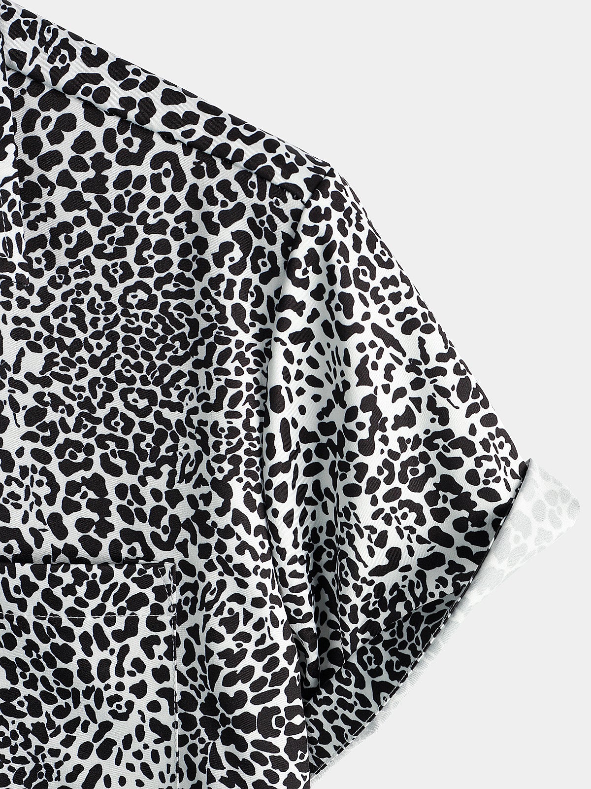 Men's Leopard Summer Pocket Short Sleeve Shirt