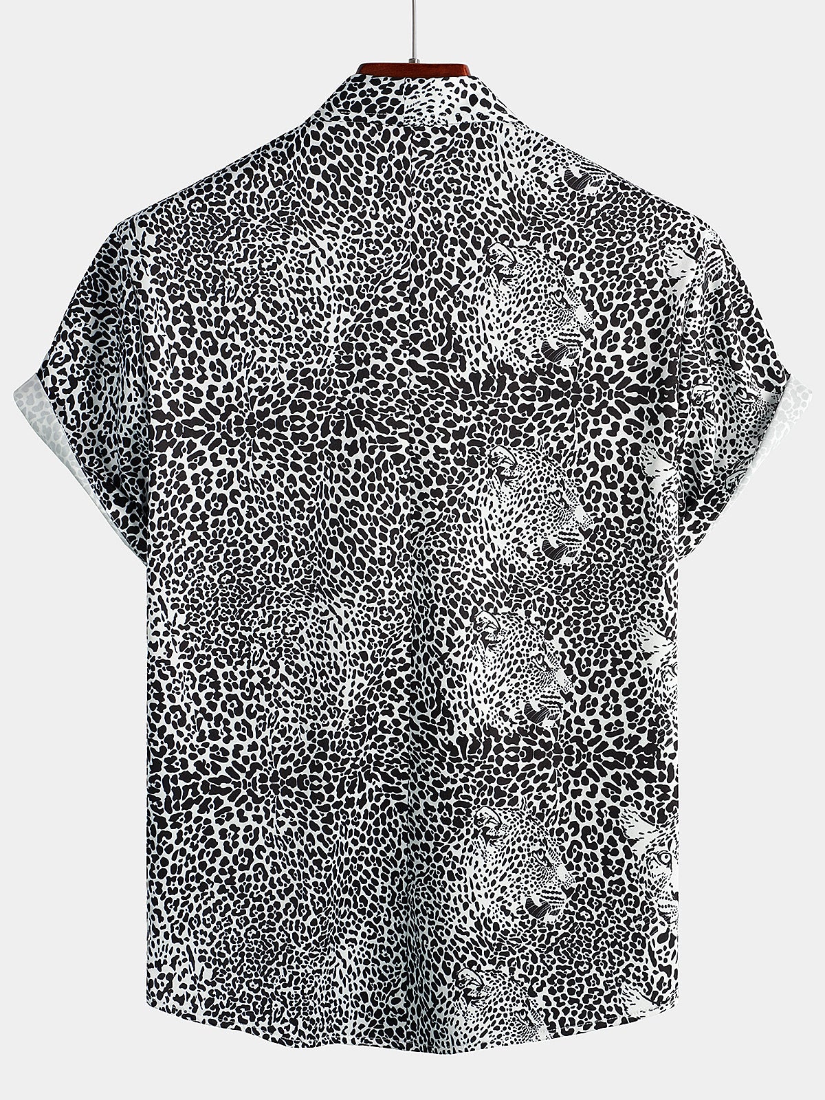Men's Leopard Summer Pocket Short Sleeve Shirt