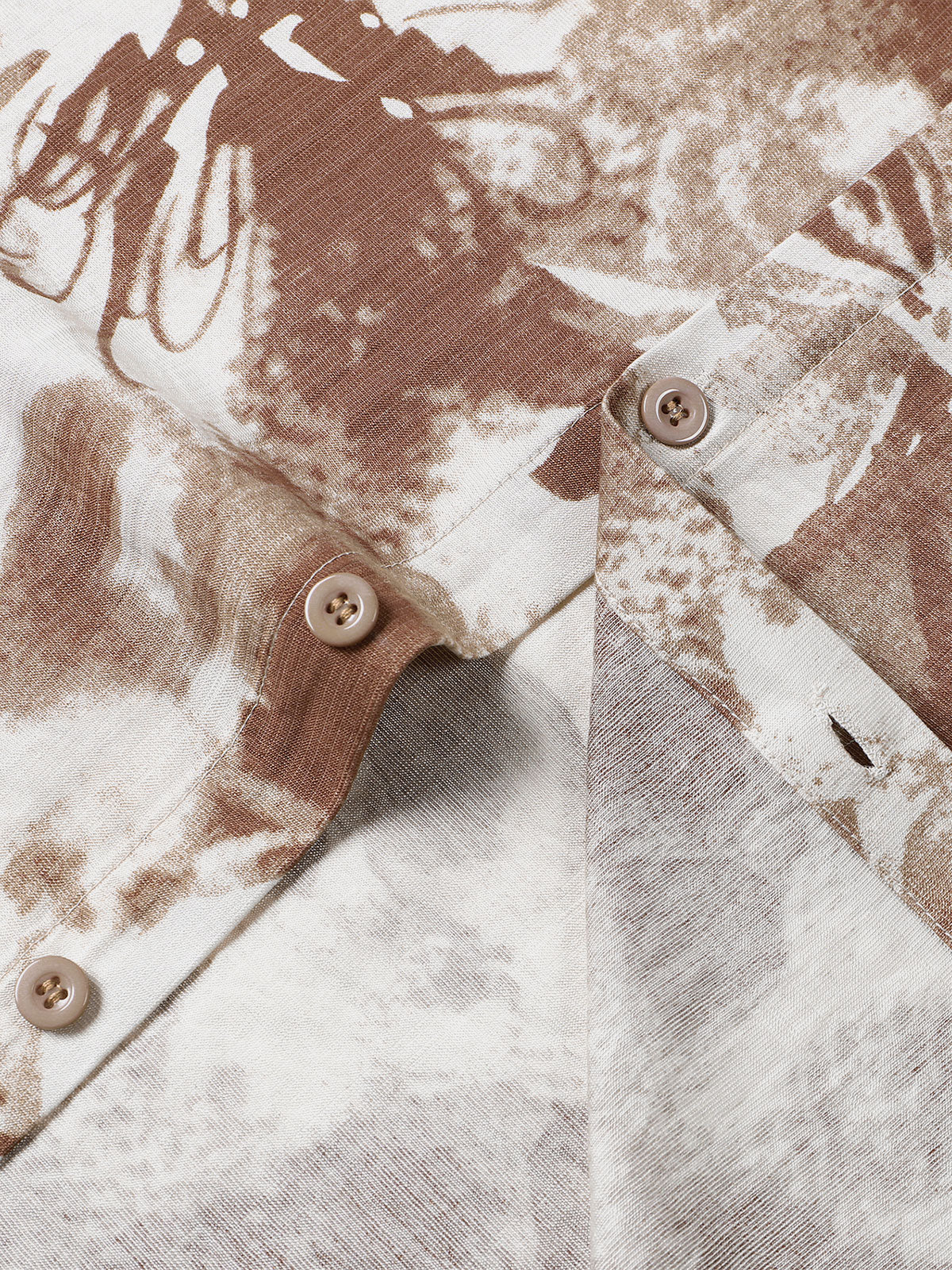 Men's Abstract Floral Camp Button Up Short Sleeve Shirt