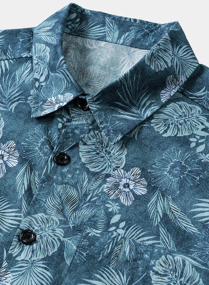 Men’s Tropical Floral Short Sleeve Lightweight Breathable Casual Shirt