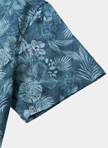 Men’s Tropical Floral Short Sleeve Lightweight Breathable Casual Shirt