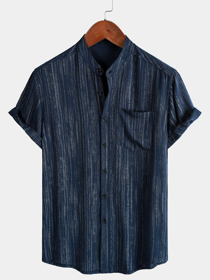 Men’s Lightweight Breathable Textured Short Sleeve Casual Shirt