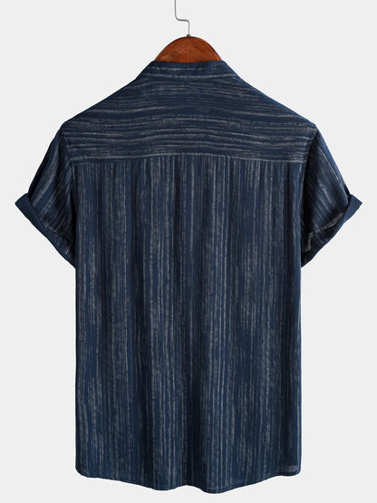 Men’s Lightweight Breathable Textured Short Sleeve Casual Shirt
