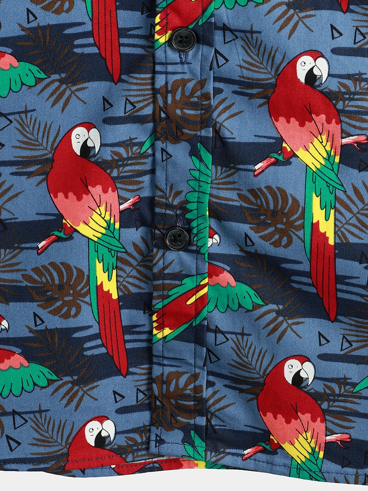 Men's Parrot Print Beach Short Sleeve Shirt