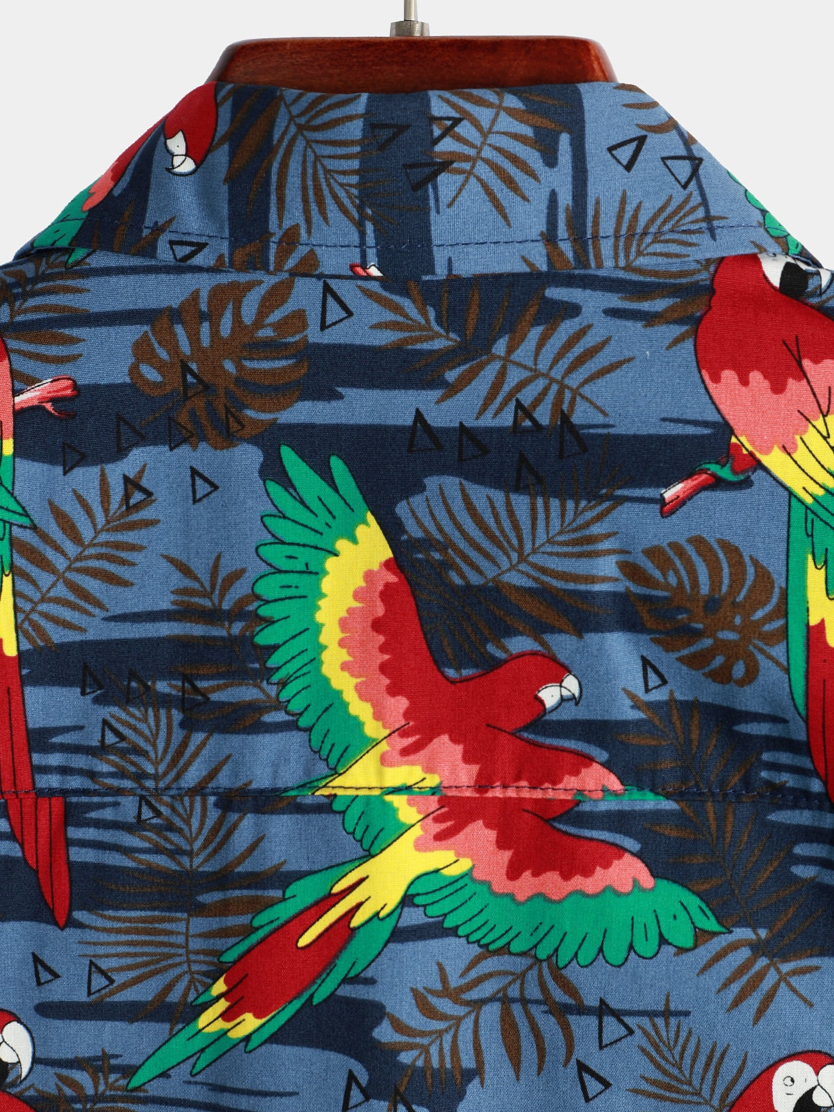 Men's Parrot Print Beach Short Sleeve Shirt