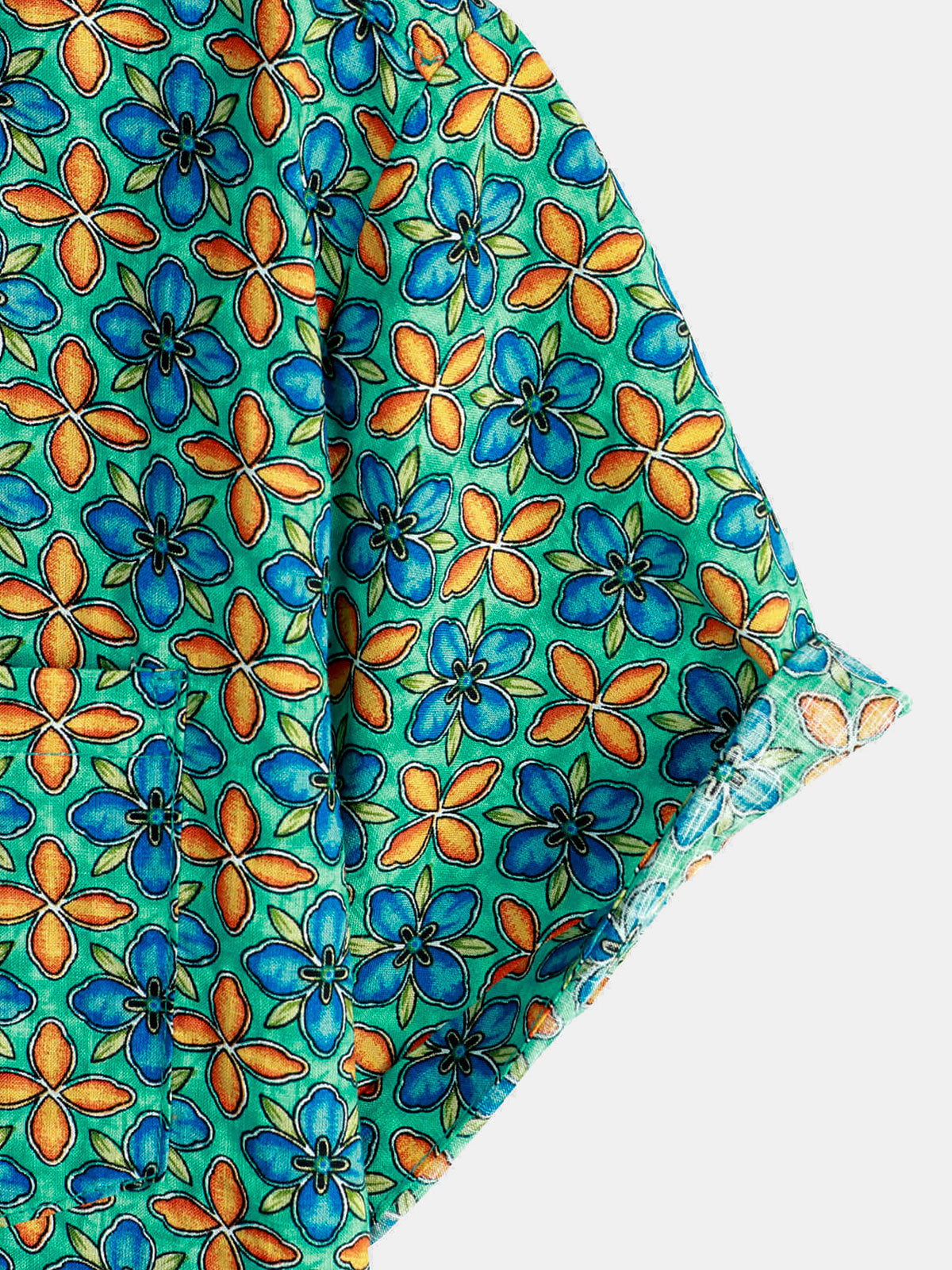 Men's Floral Vintage Short Sleeve Leisure Cotton Button Up Shirt