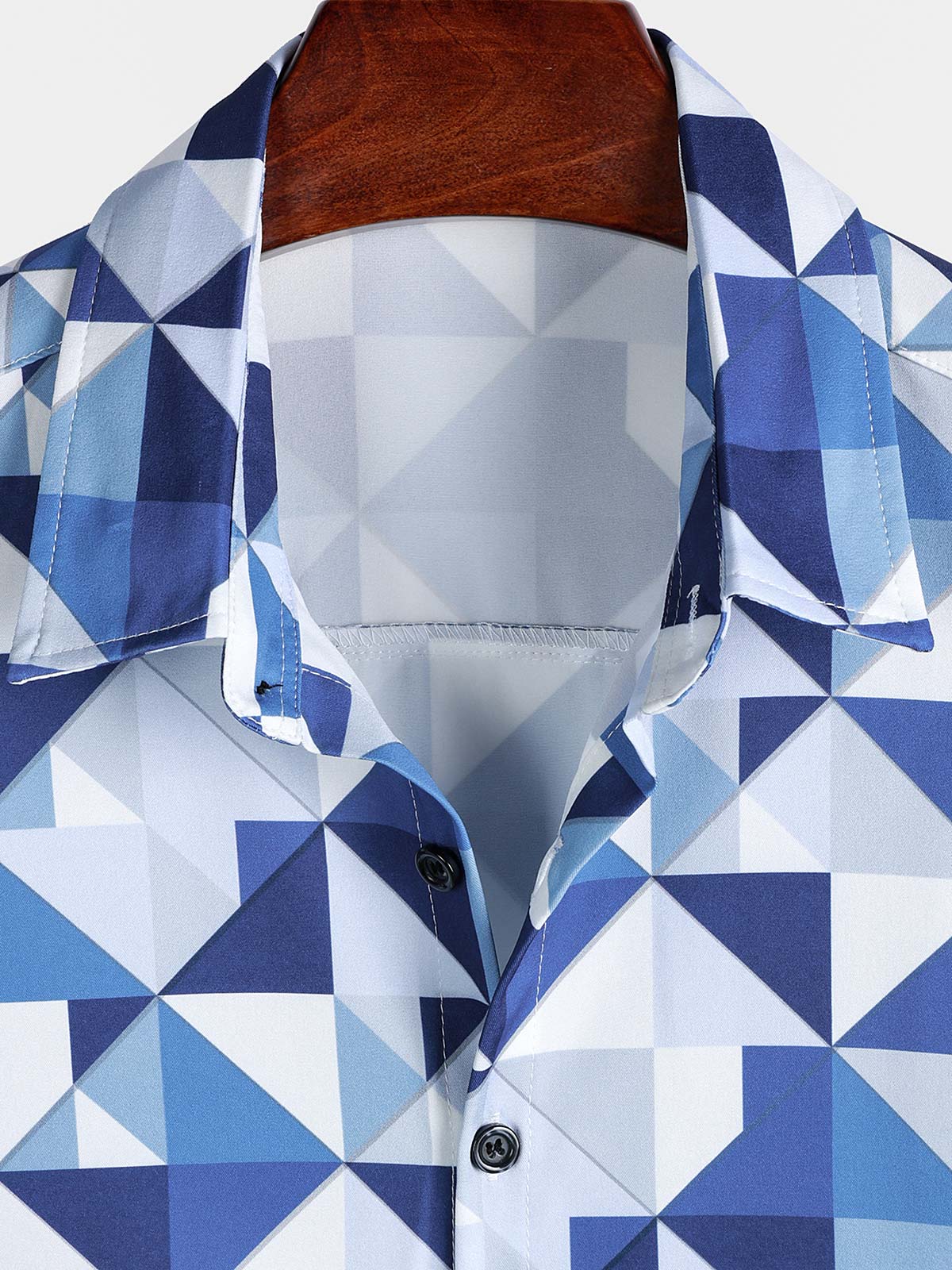Men's Blue Abstract Graphic Island Cruise Summer Holiday Resort Shirt