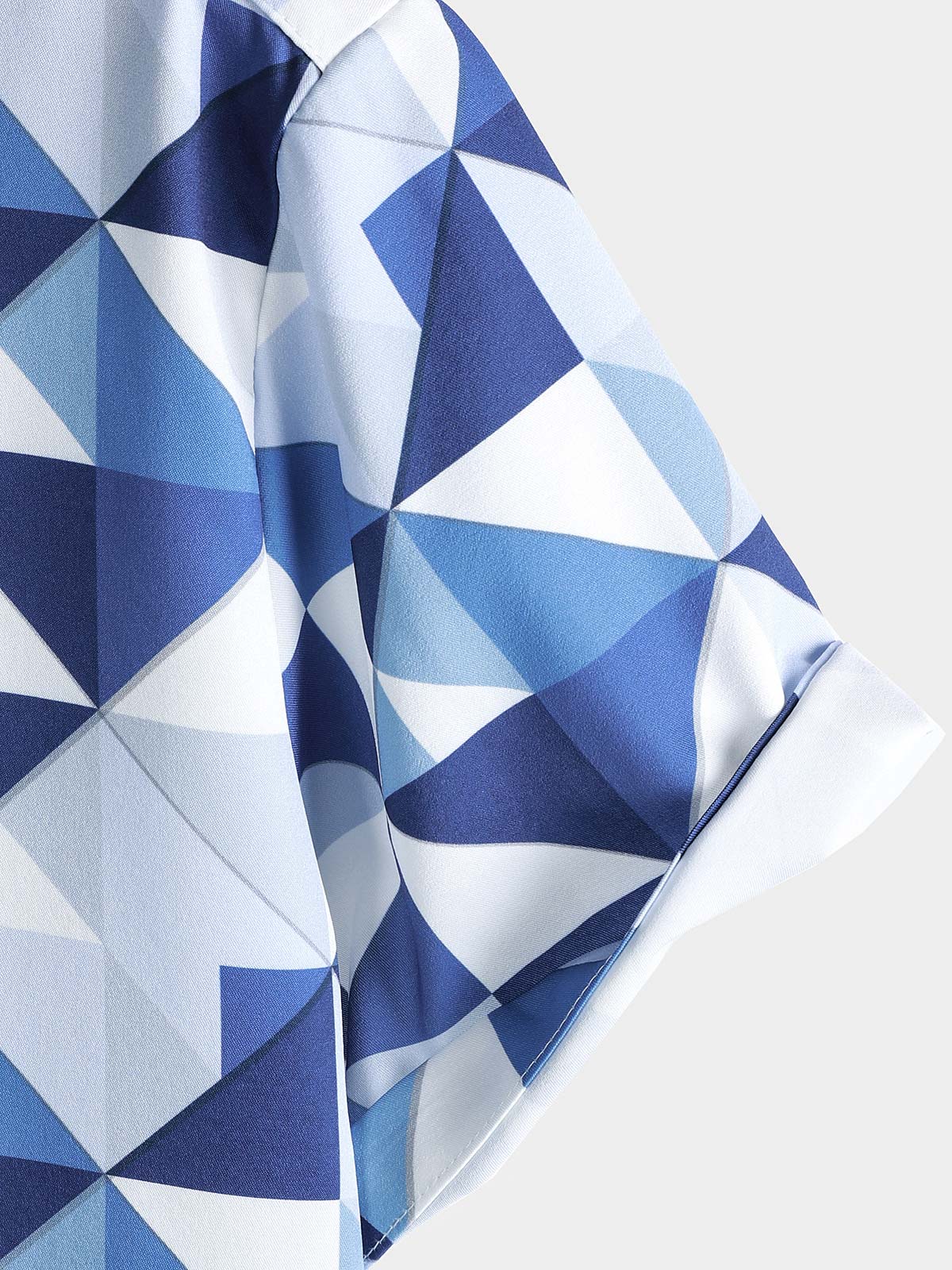Men's Blue Abstract Graphic Island Cruise Summer Holiday Resort Shirt