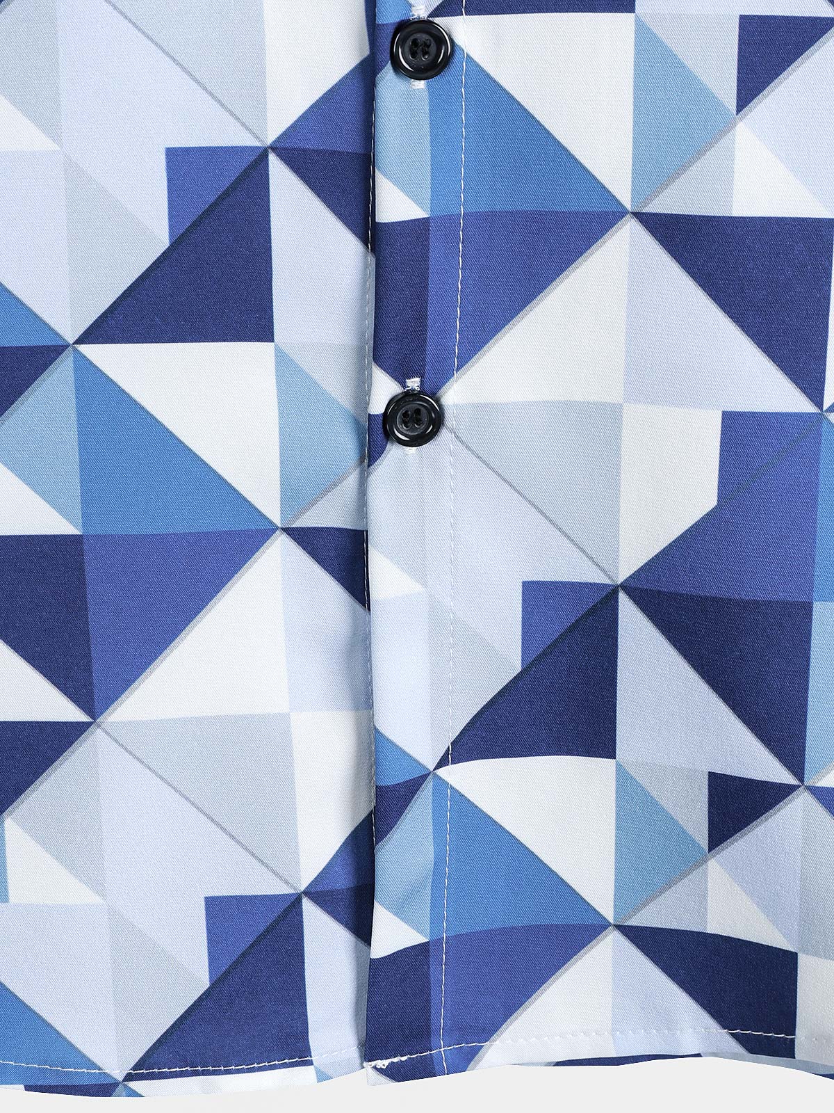 Men's Blue Abstract Graphic Island Cruise Summer Holiday Resort Shirt