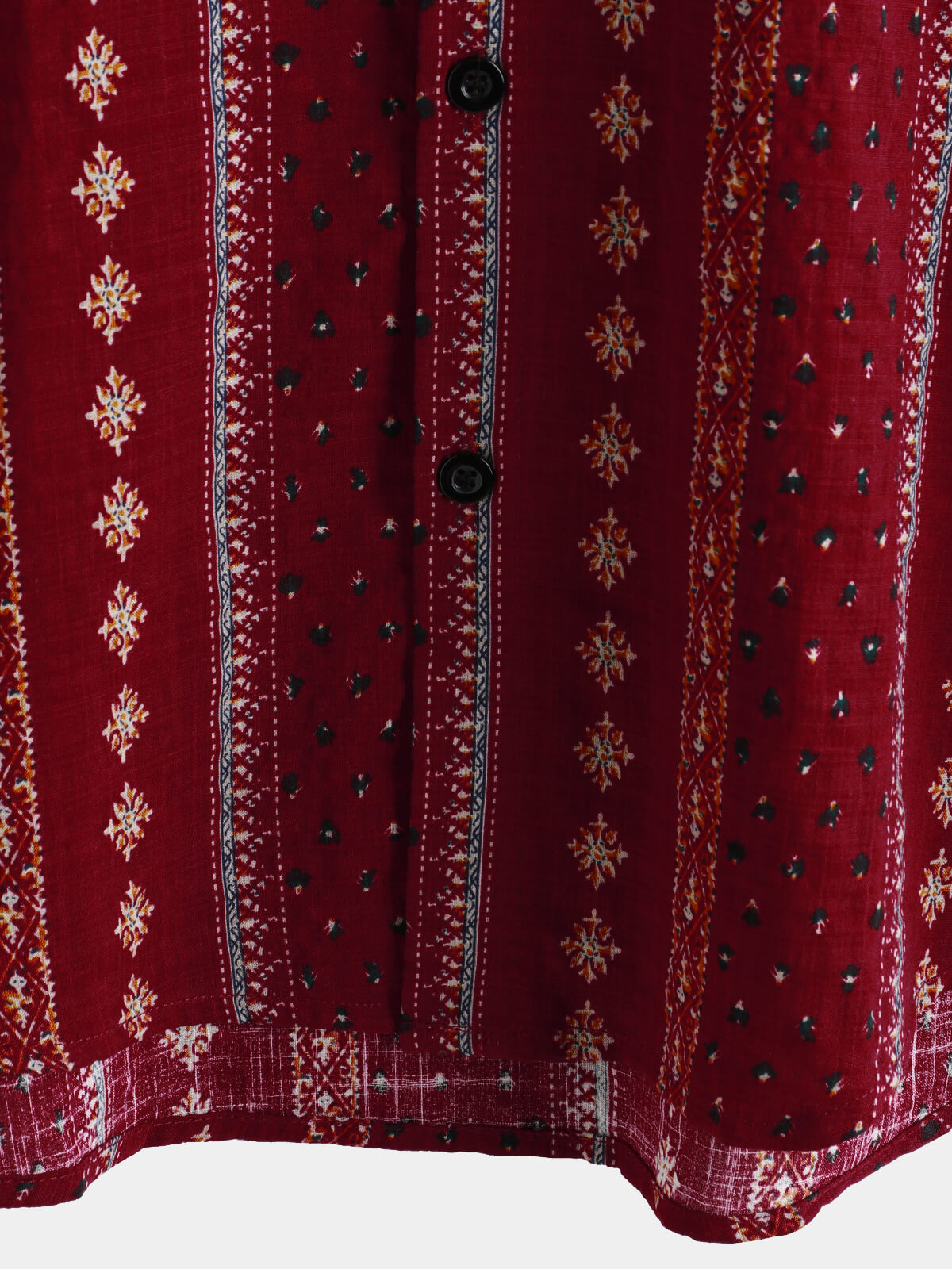Men's Retro Red Striped Print Button Up 70s Vintage Short Sleeve Shirt
