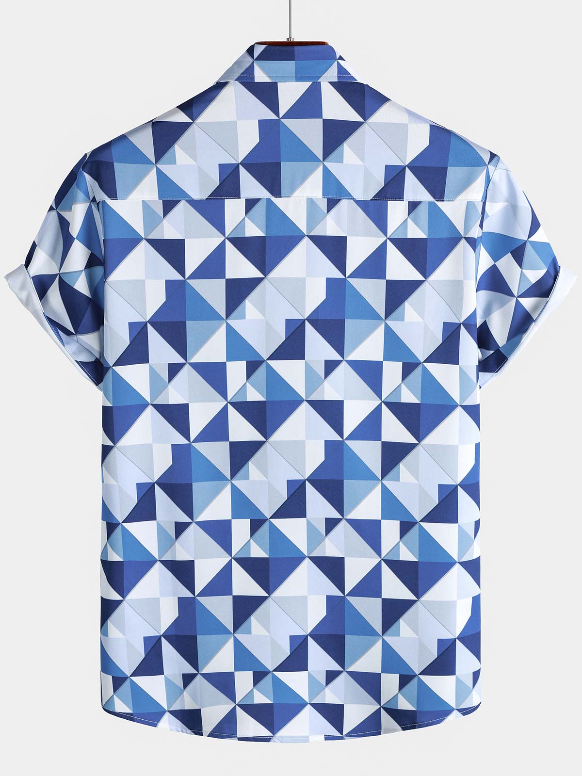 Men's Blue Abstract Graphic Island Cruise Summer Holiday Resort Shirt