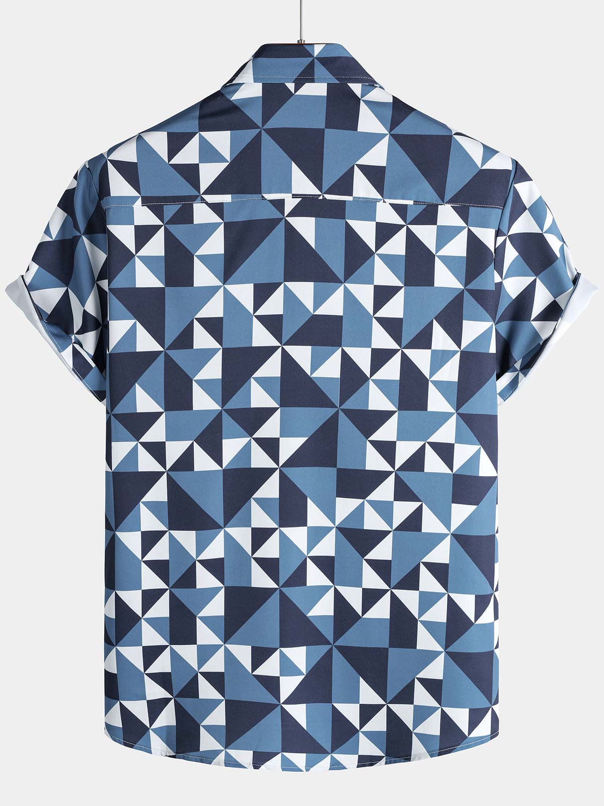 Men's Navy Blue Abstract Graphic Island Cruise Summer Holiday Resort Shirt