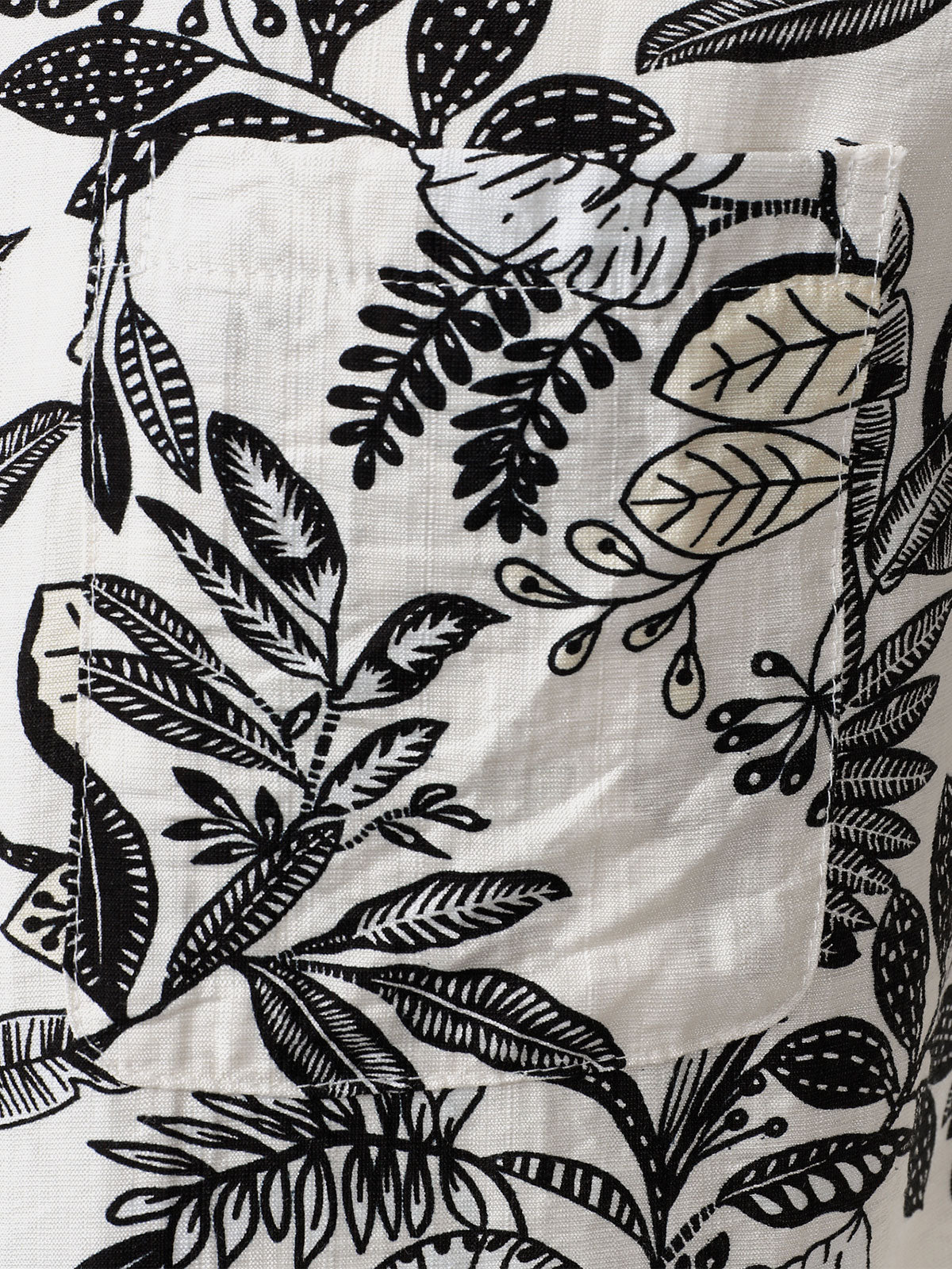 Men's White Tropical Leaf Print Casual Hawaiian Shirt