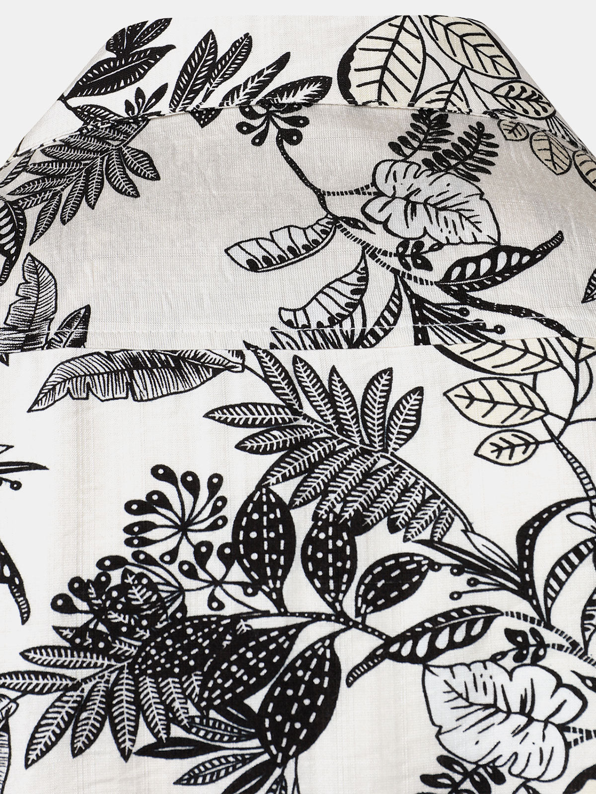 Men's White Tropical Leaf Print Casual Hawaiian Shirt