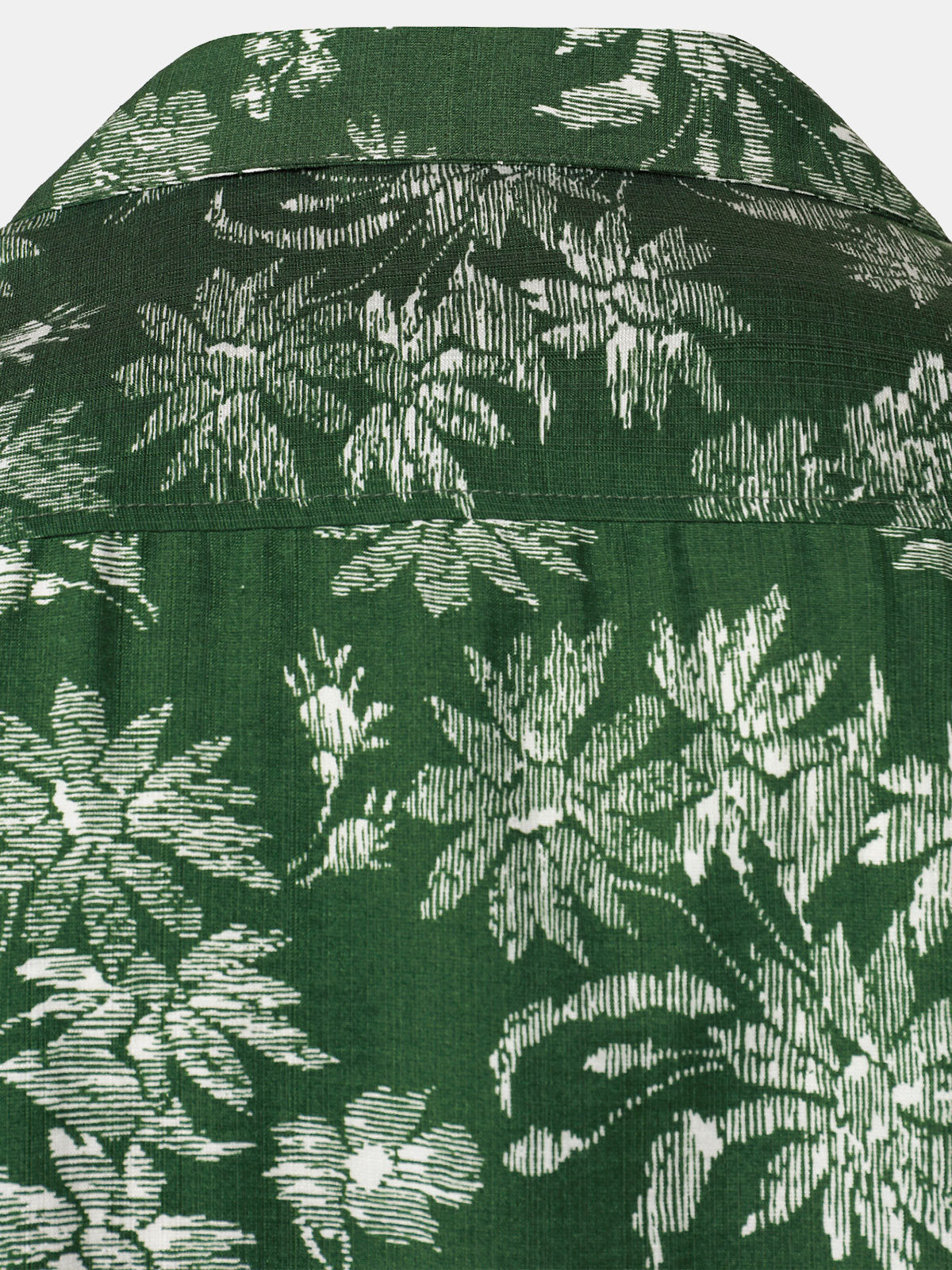 Men's Green Tropical Floral Print Casual Hawaiian Shirt
