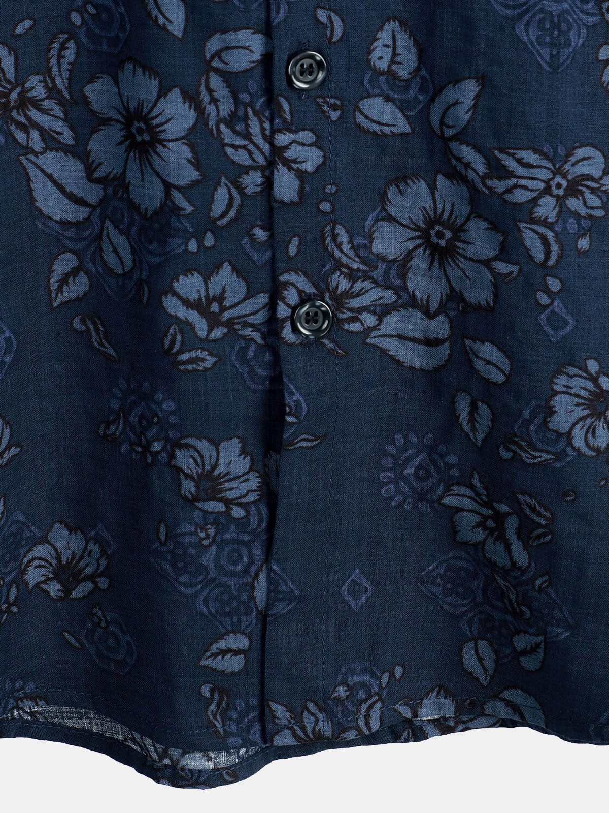Men's Blue Cotton Floral Hawaiian Vintage Shirt