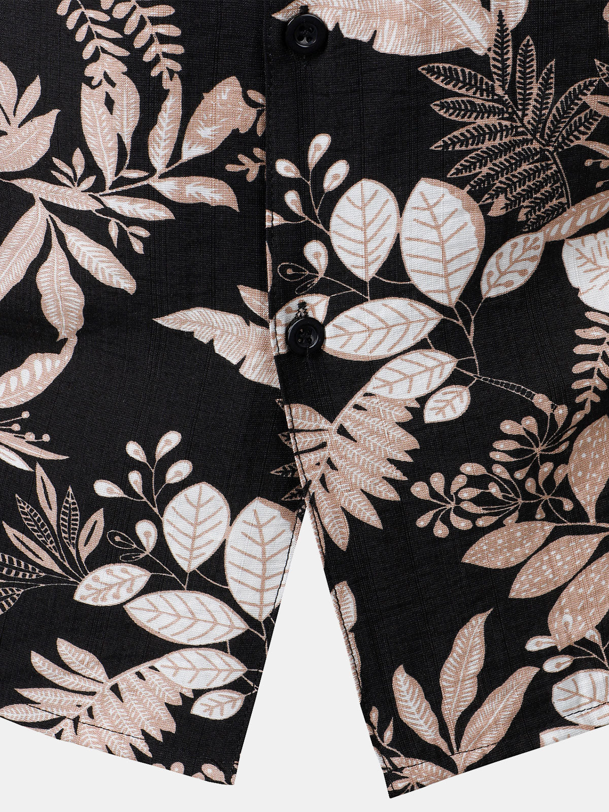 Men's Tropical Leaf  Print Summer Beach Short Sleeve Shirt