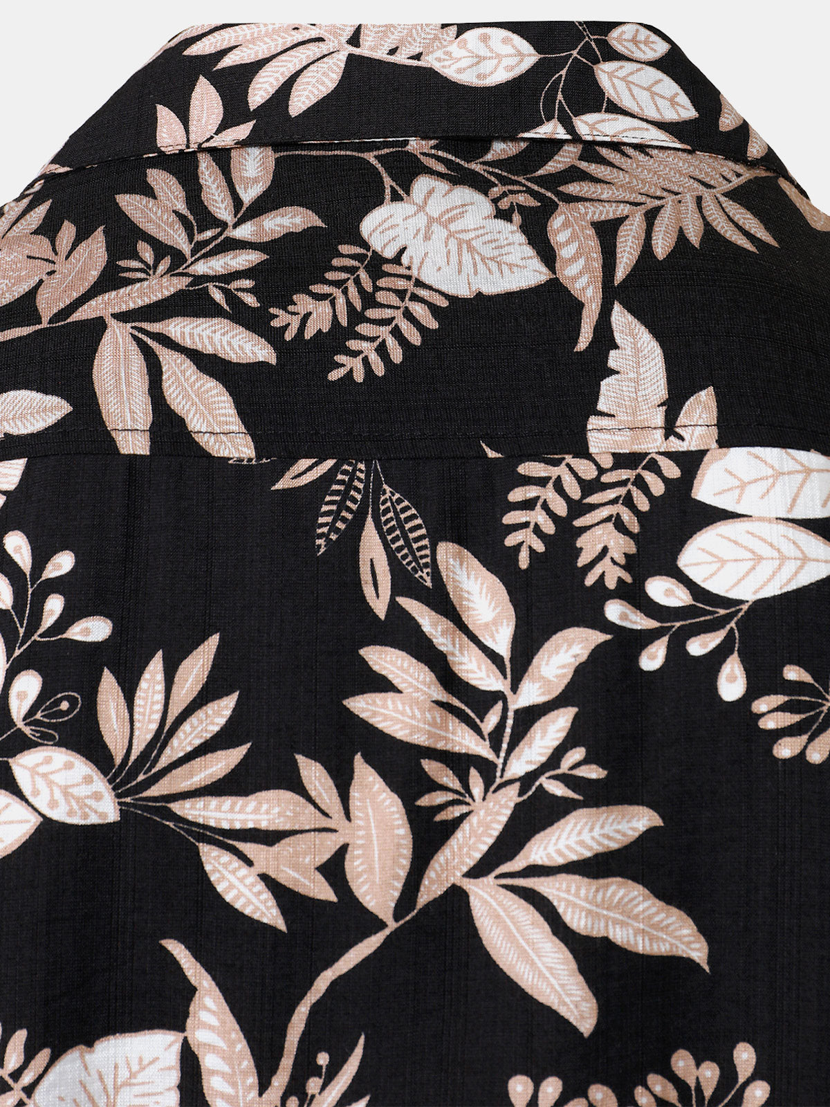 Men's Tropical Leaf  Print Summer Beach Short Sleeve Shirt
