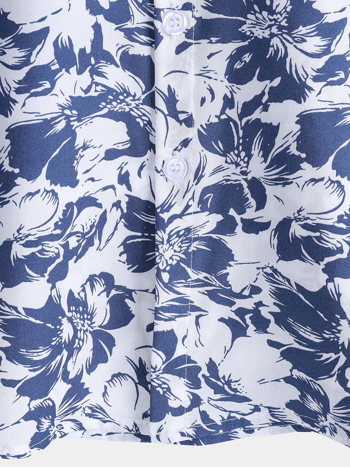 Men's Blue Botanical Graphic Leisure Tropical Pool Party Summer Casual Shirt